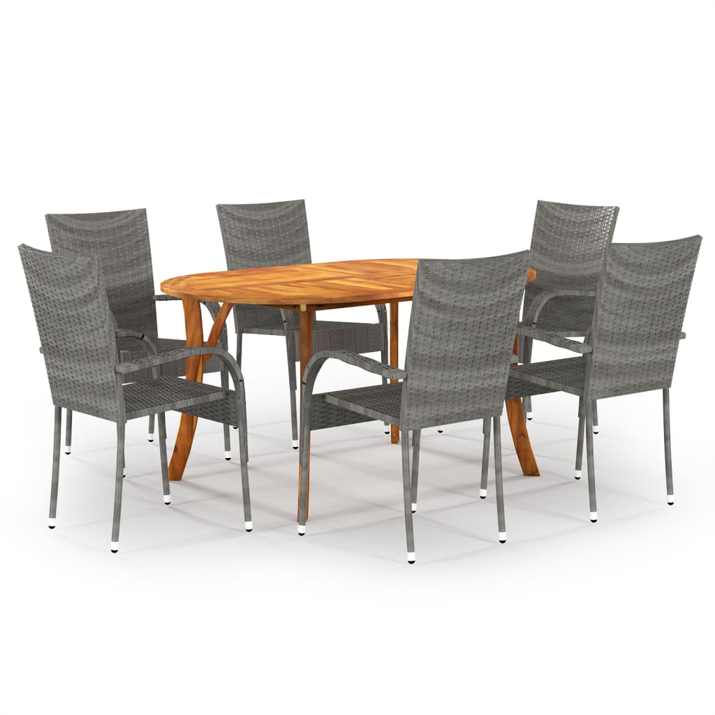 Dining Set Grey Table, Grey Chairs