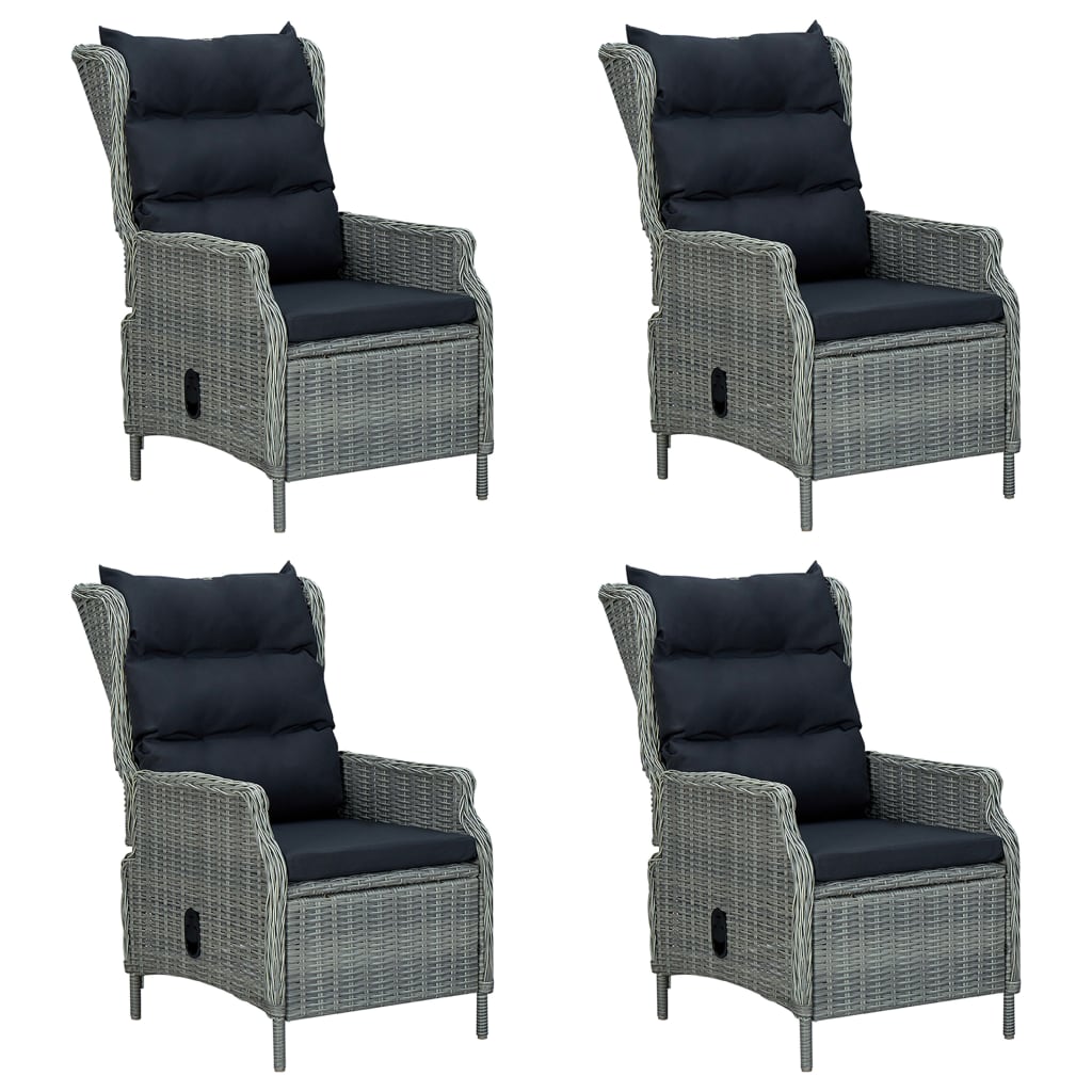 Dining Set Light Grey and Black
