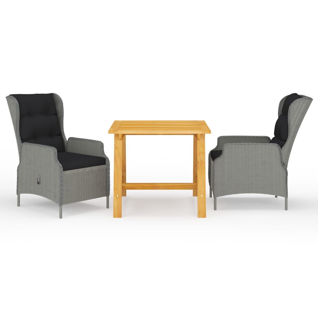Dining Set Light grey Solid Acacia wood Medium Dining Set