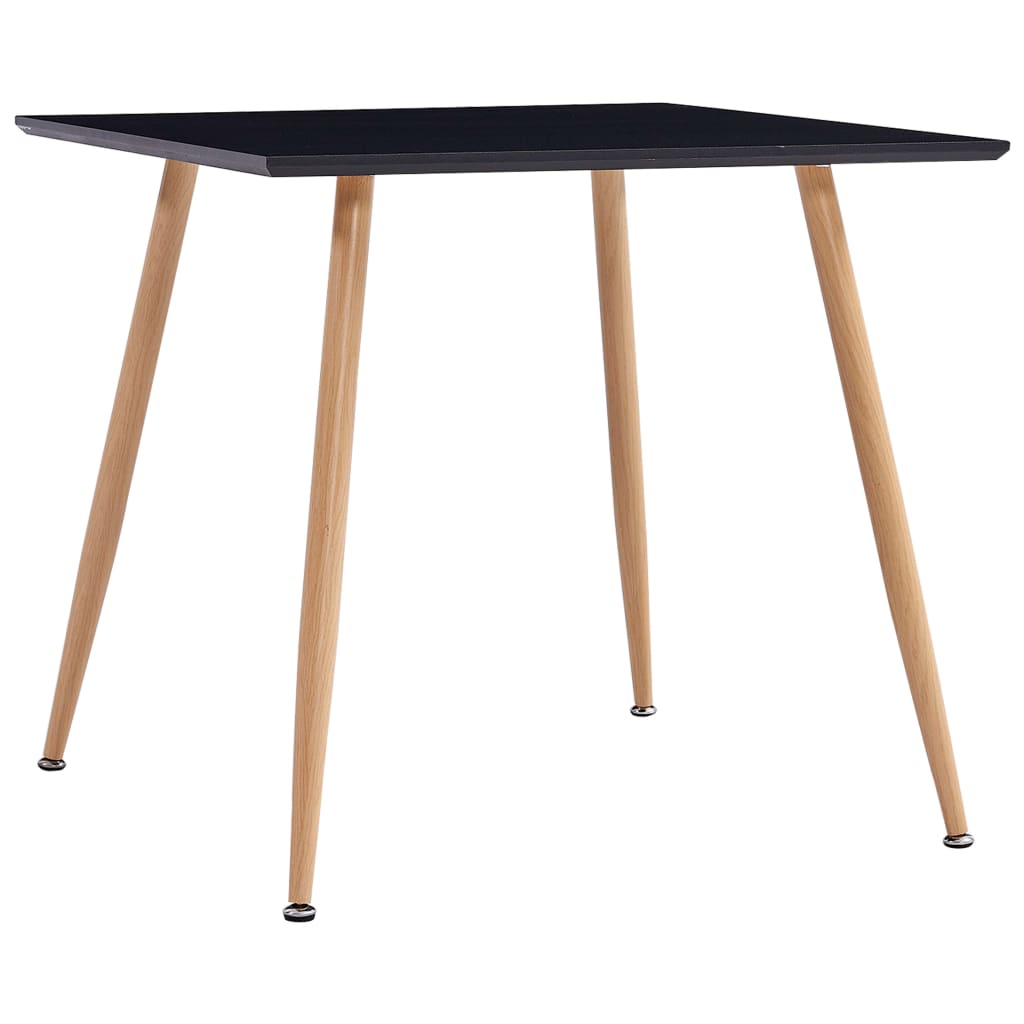 Dining Table Black and Oak MDF 31.7 in x 31.7 in x 28.7 in