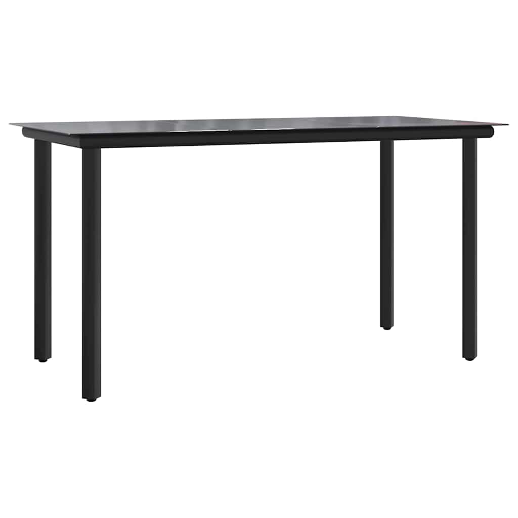 Dining Table Black Powder-coated steel, tempered glass