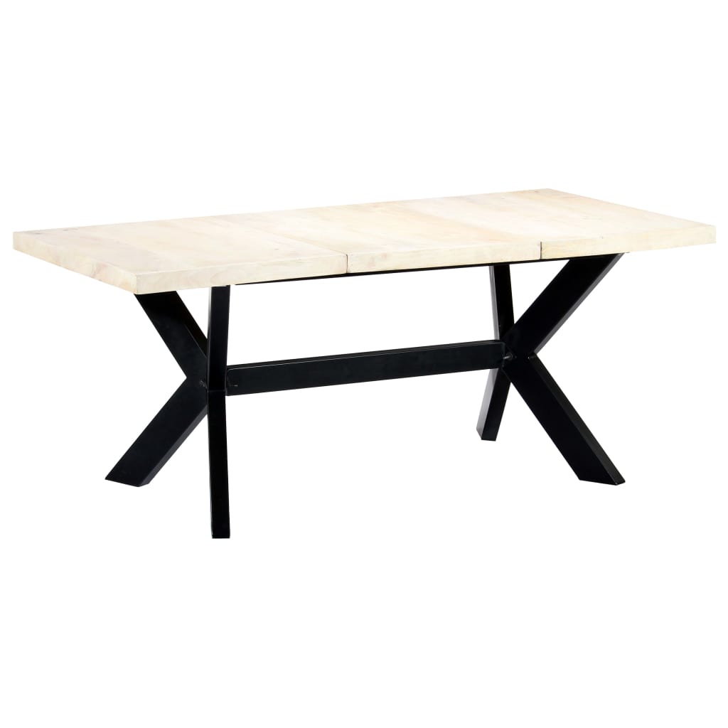 Dining Table Bleached white, black legs