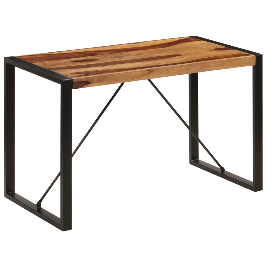 Dining Table Brown and black Solid Acacia wood 47.2 in Durable