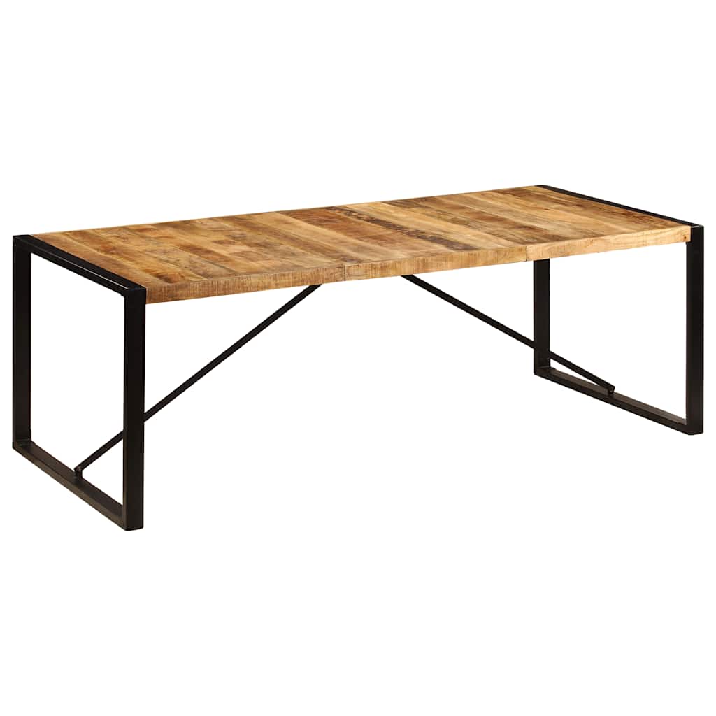 Dining Table Brown and Black Solid Mango Wood Large
