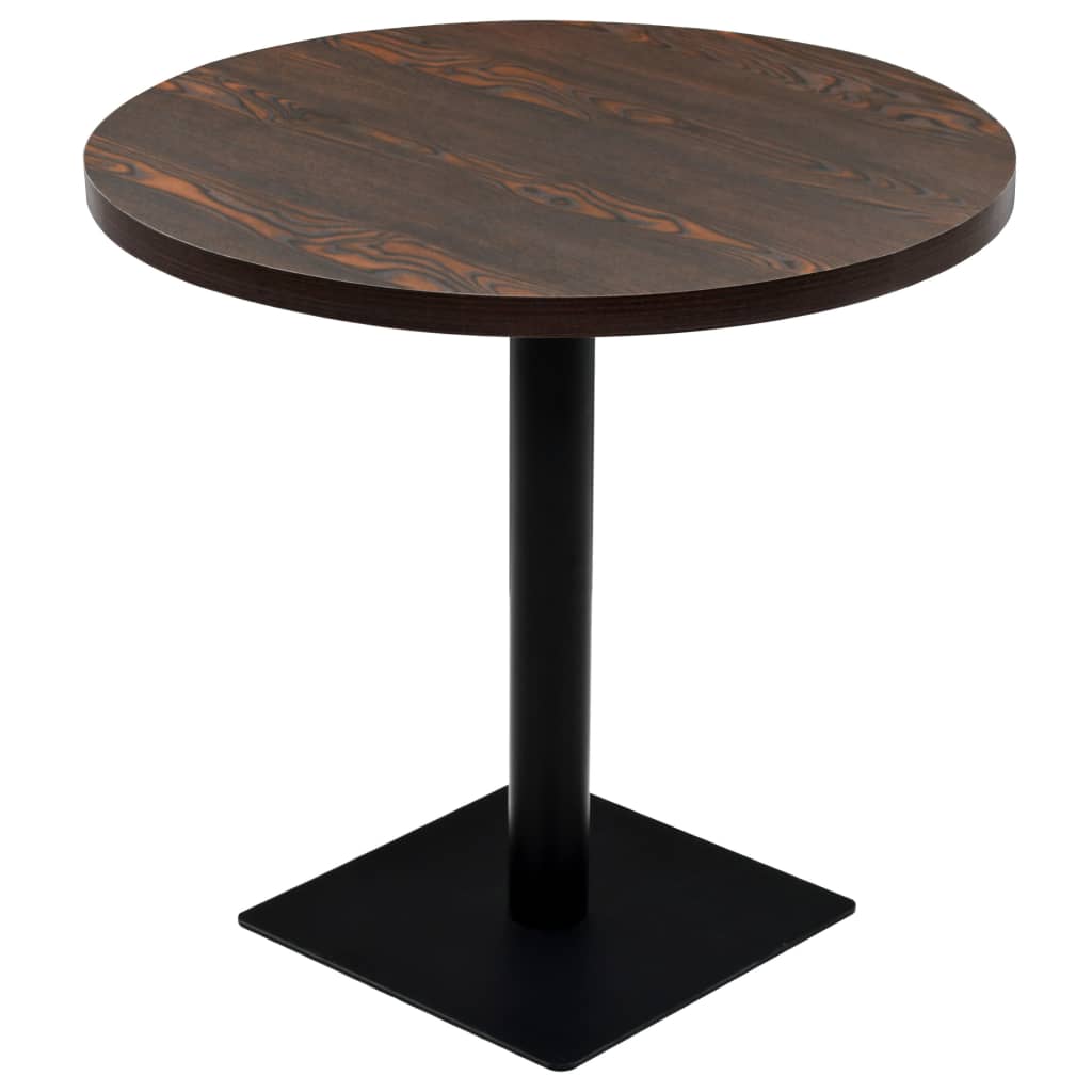 Dining Table Dark Ash MDF, Steel 31.5 in Diameter Simple
