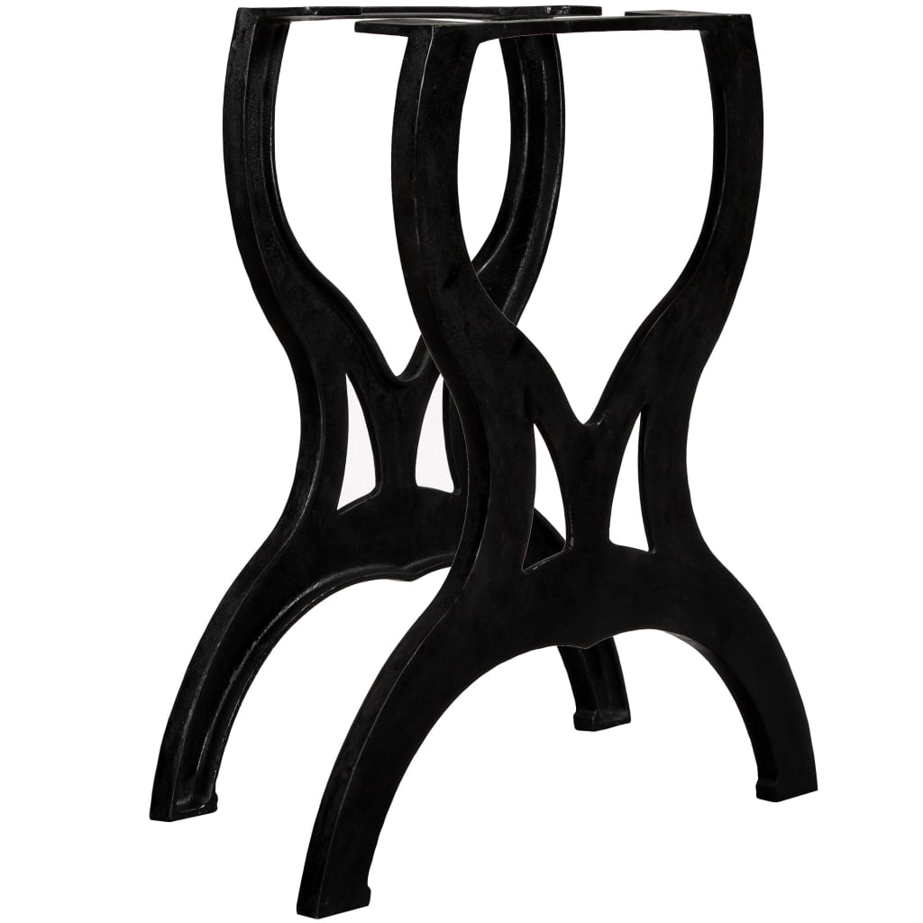 Dining Table Leg Set of 2 Black Cast iron 27.2 x 28.0 in