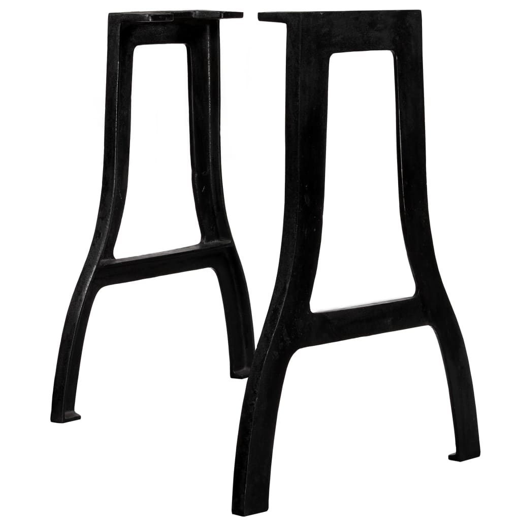 Dining Table Leg Set of 2 Black Cast iron Regular Durable
