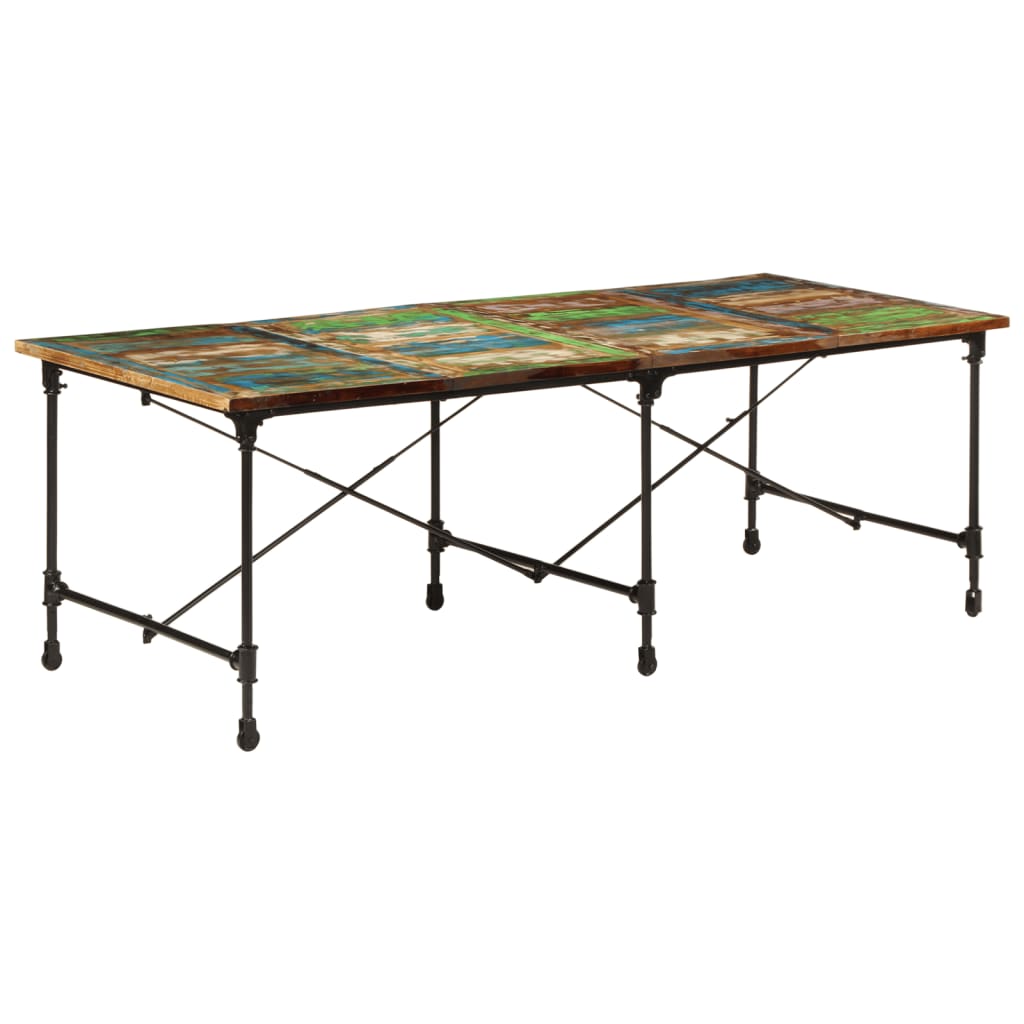 Dining Table Mixed Colors Solid reclaimed wood with metal legs