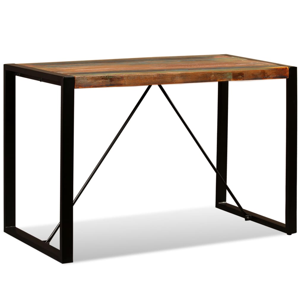 Dining Table Multicolor Reclaimed wood 47.2 in long Industrial