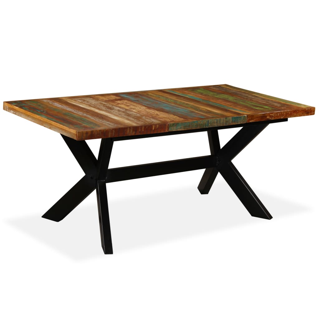 Dining Table Multicolor Solid reclaimed wood Standard Industrial