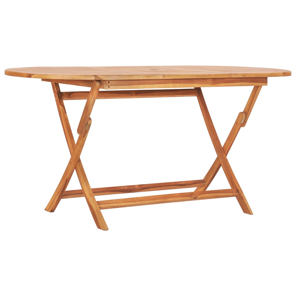 Dining Table Natural Teak Solid Teak Wood 63x31.5x29.5 in