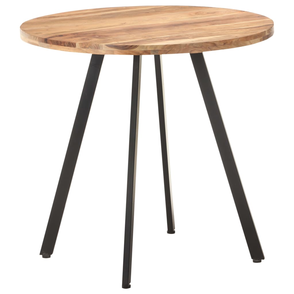 Dining Table Natural wood, Black Solid Acacia wood, Iron Medium
