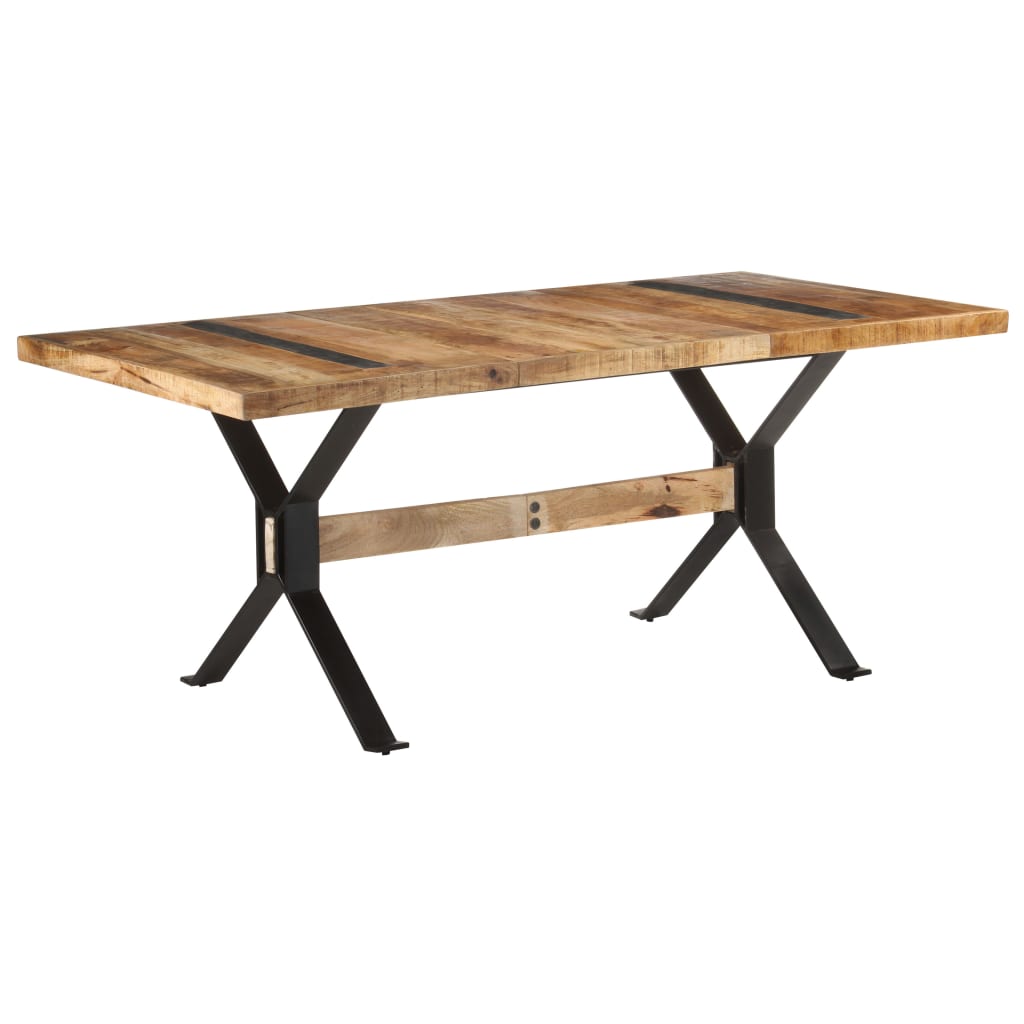 Dining Table Natural wood Rough mango wood, powder-coated steel
