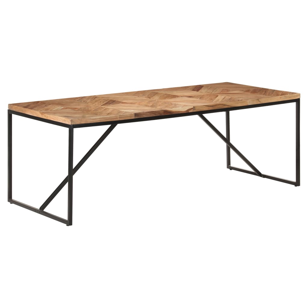 Dining Table Natural wood with black legs Solid Acacia wood