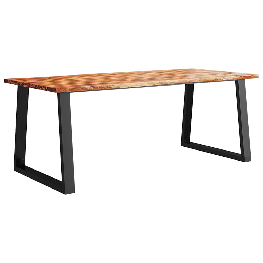 Dining Table Natural wood with black legs