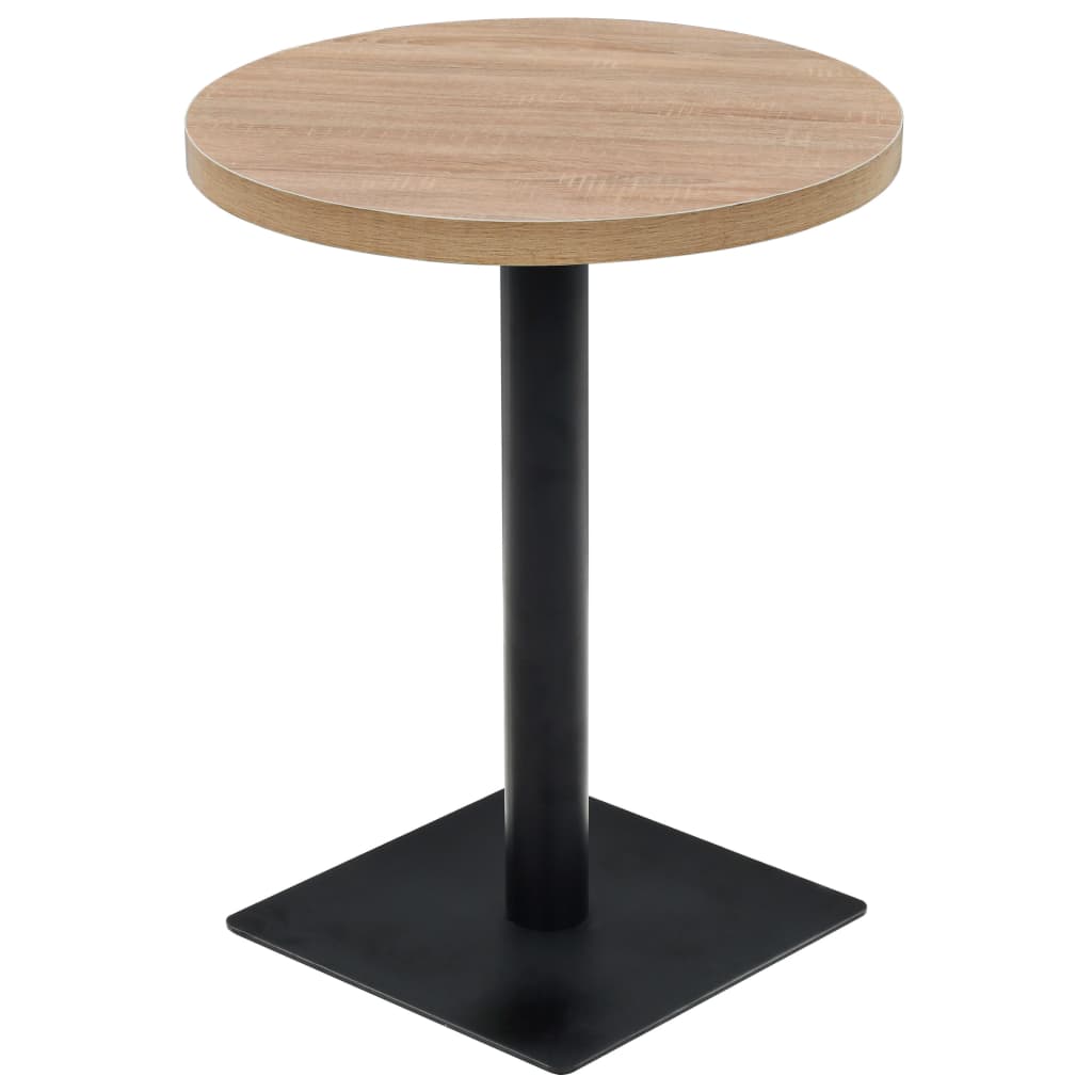 Dining Table Oak MDF and steel 23.6 x 29.5 in Portable
