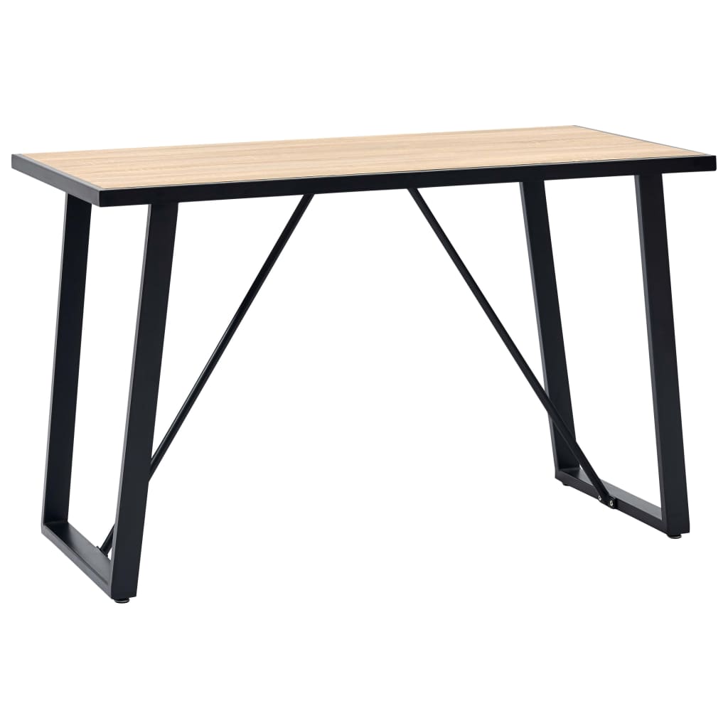 Dining Table Oak wood grain MDF and powder-coated steel Medium