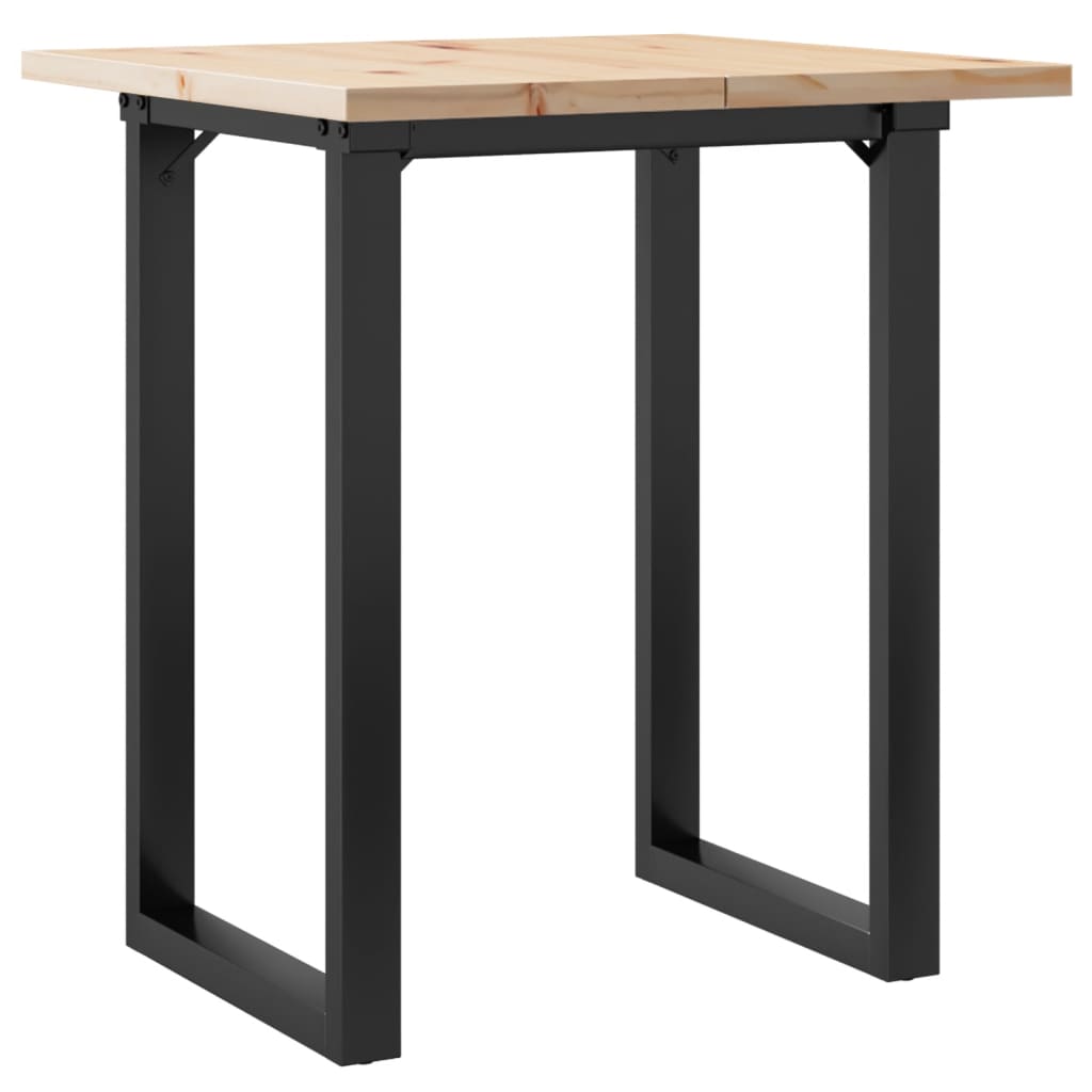 Dining Table O-Frame 23.6"x23.6"x29.7" Solid Wood Pine and Steel