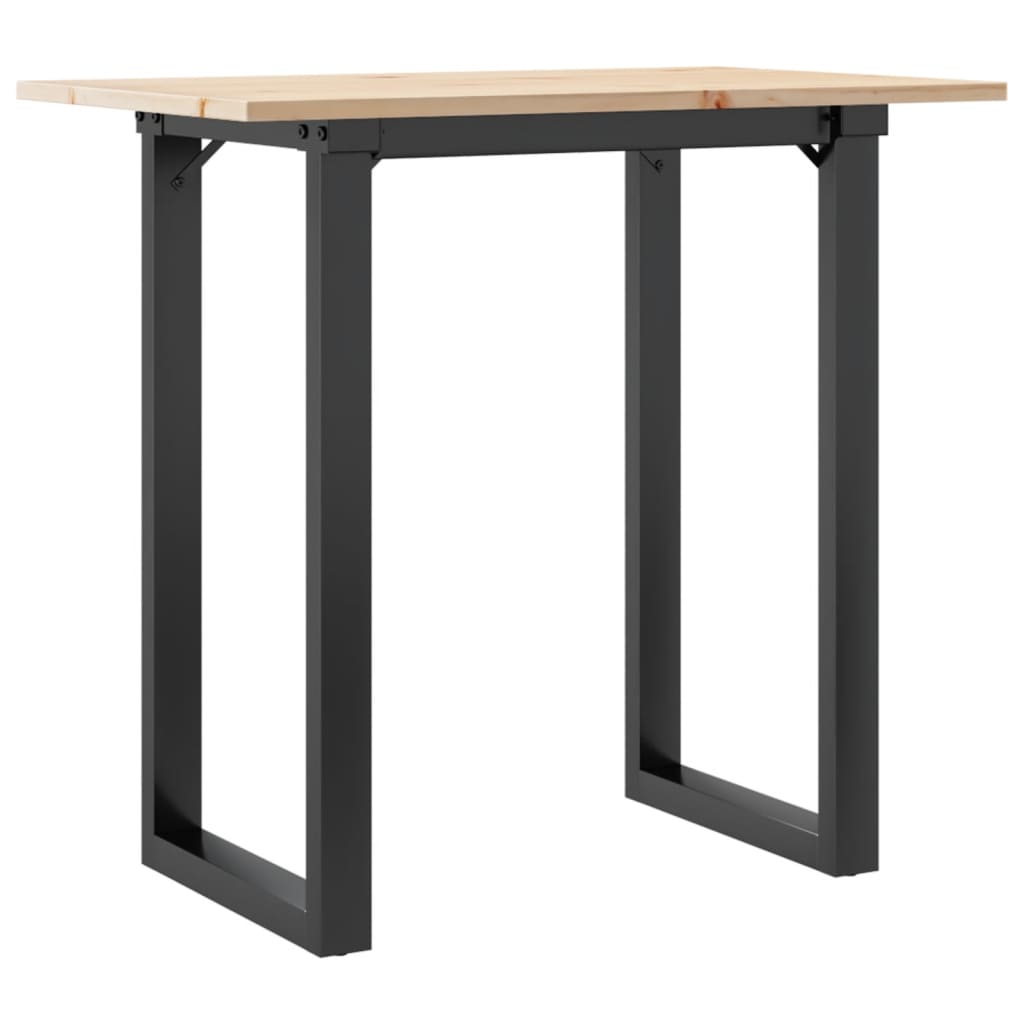 Dining Table O-Frame 31.5"x19.7"x29.5" Solid Wood Pine and Steel