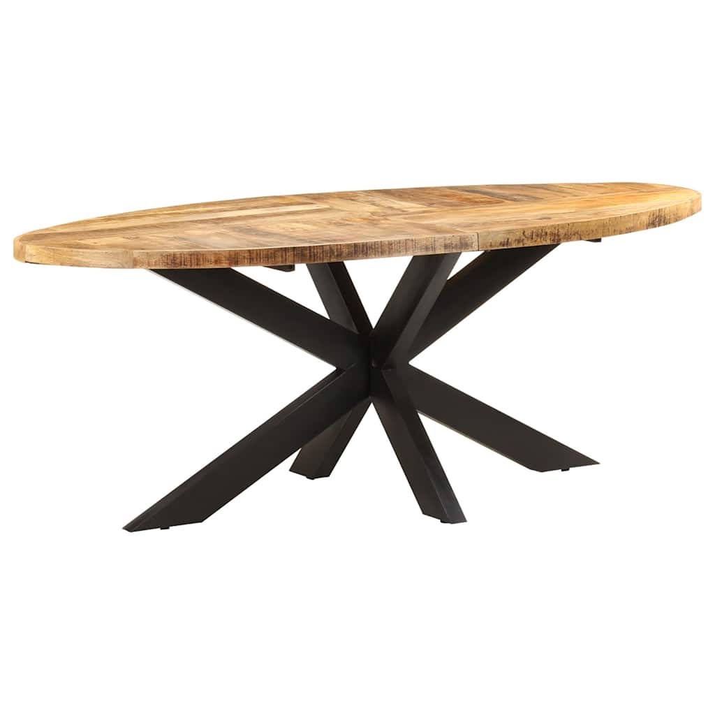 Dining Table Rough Mango Wood Large Durable Dining Table Oval