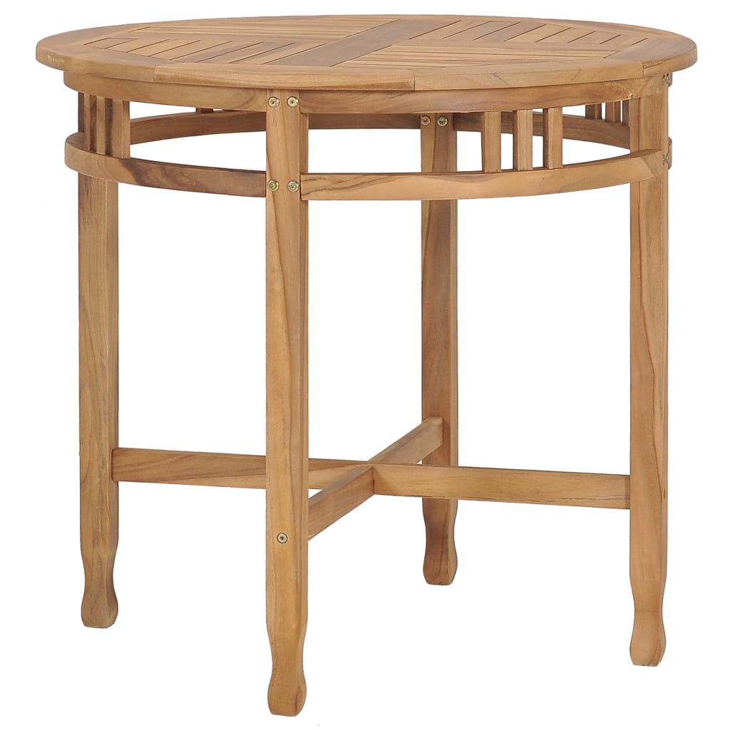 Dining Table Teak Solid teak wood 脴31.5 in Durable Dining Table