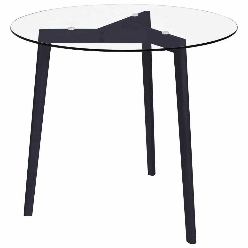 Dining Table Transparent and black Tempered glass, iron Medium