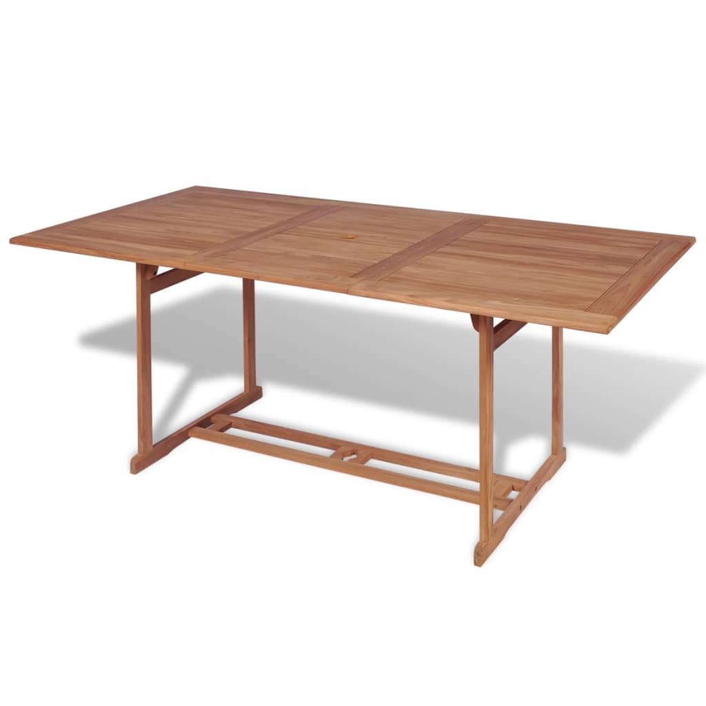 Dining Table Warm Teak Brown Fine sanded teak hardwood