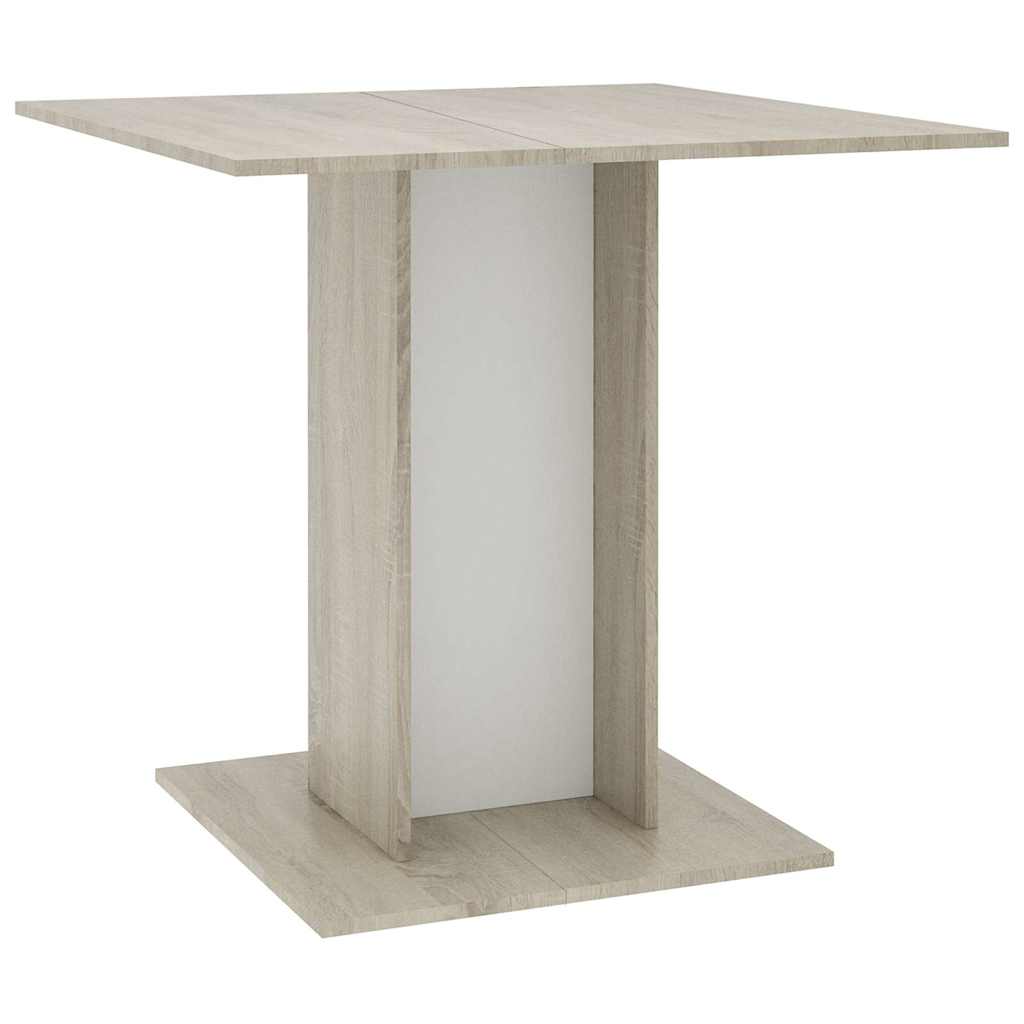 Dining Table White and sonoma oak Engineered wood Medium Simple