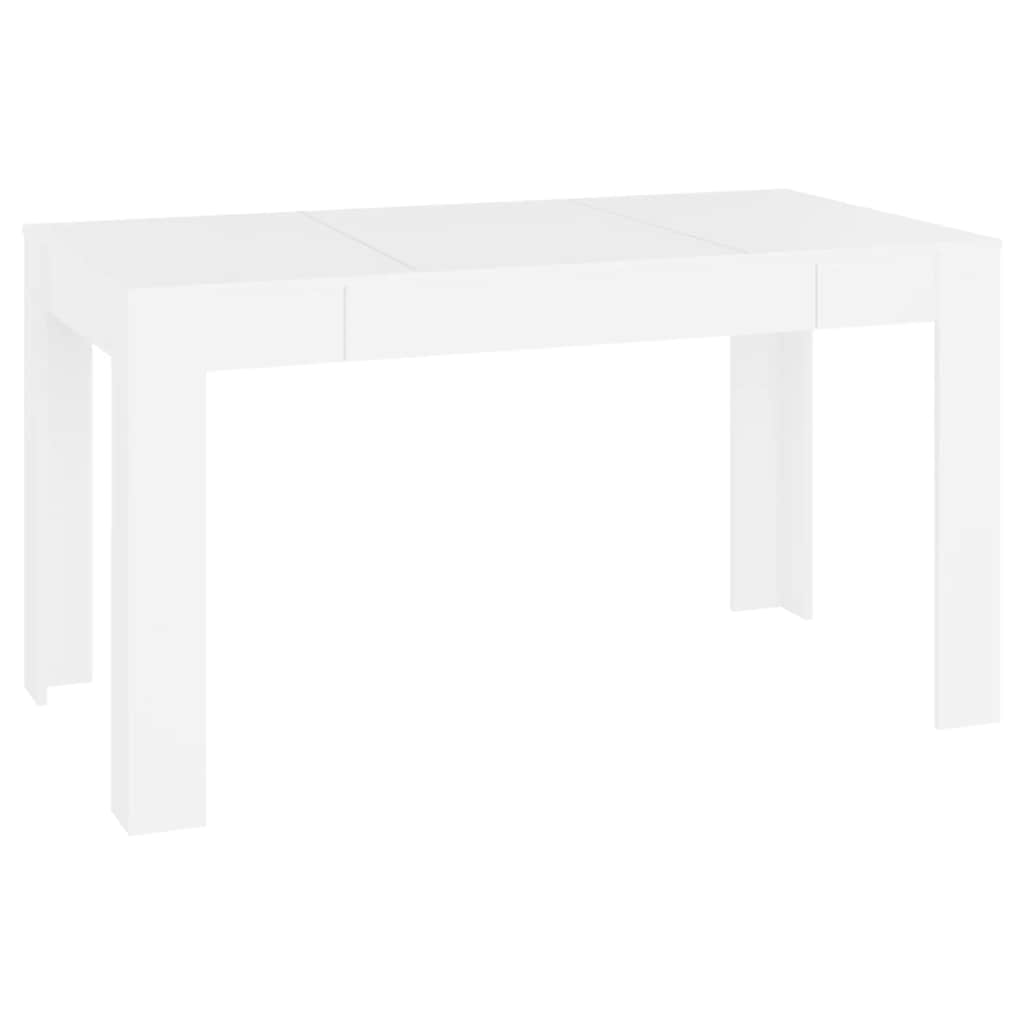 Dining Table White Engineered Wood Medium Simple Dining Table