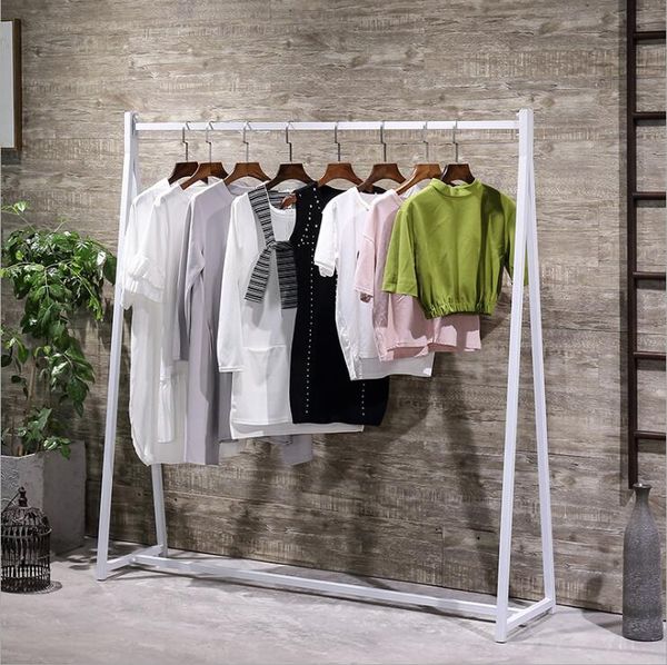Display iron art garment racks in loft-style commercial furniture for American shoe stores and women's clothing shops