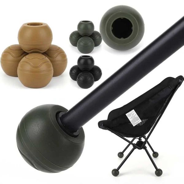 Durable rubber foot caps for chair legs to protect floors, lawns, and camping surfaces with non-slip grip W241111