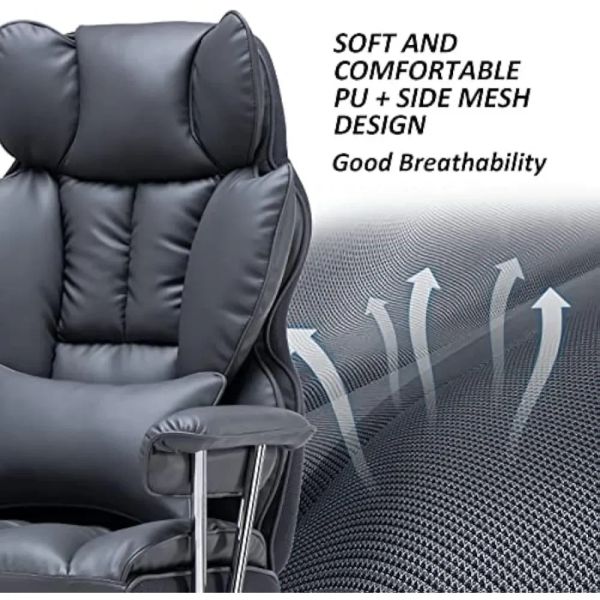 Efomao Desk Office Chair with High Back, PU Leather, Lumbar Support for Executive and Managerial Use