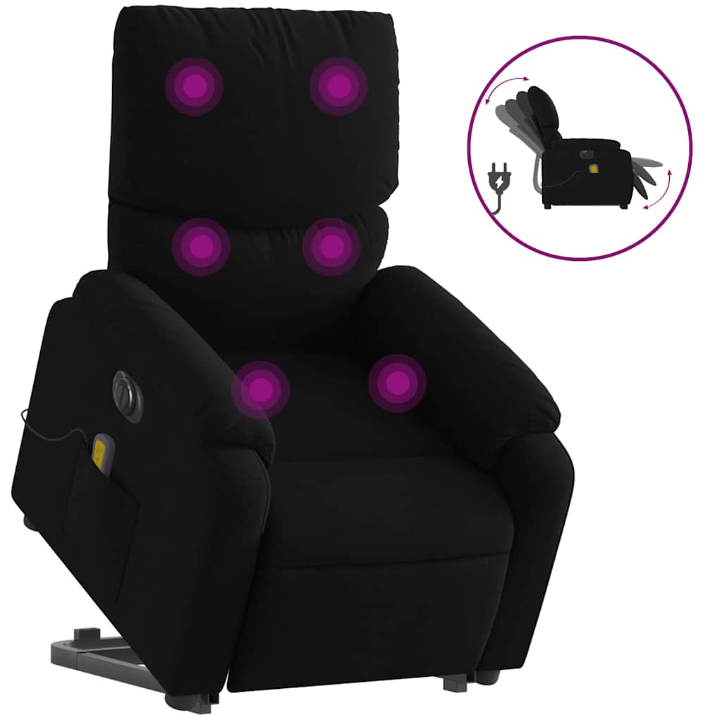 Electric Stand Up Massage Recliner Chair Black
