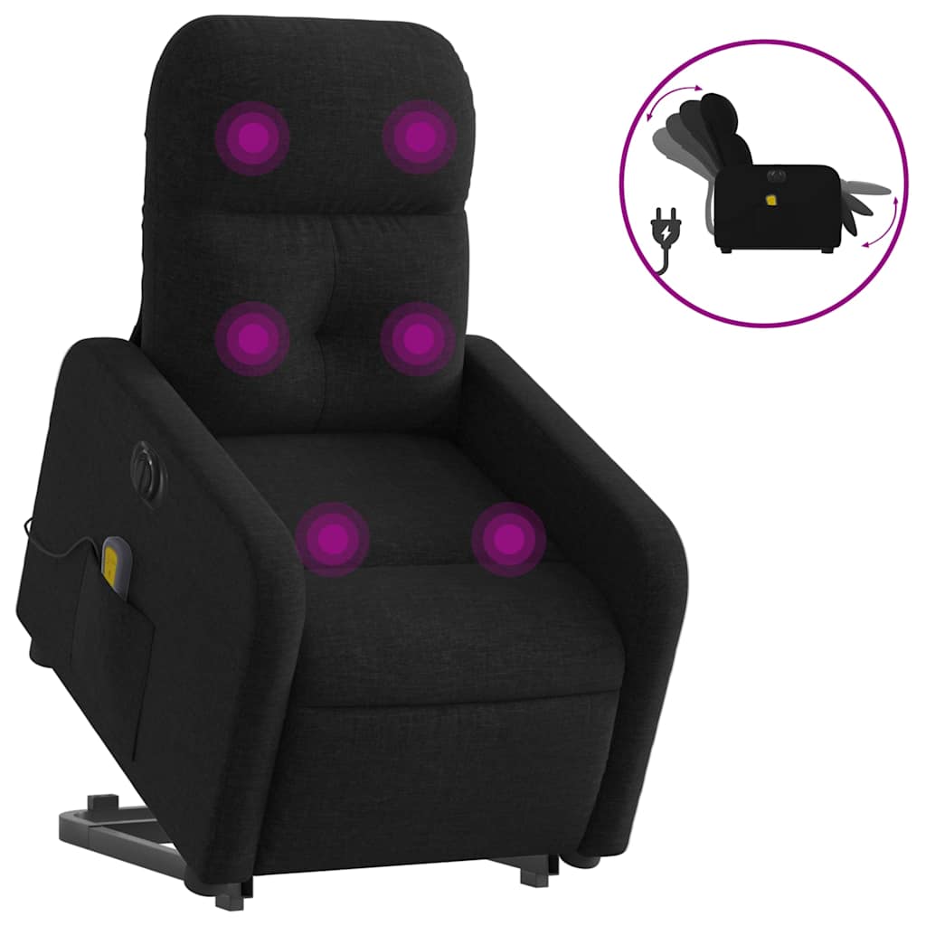Electric Stand Up Massage Recliner Chair Black