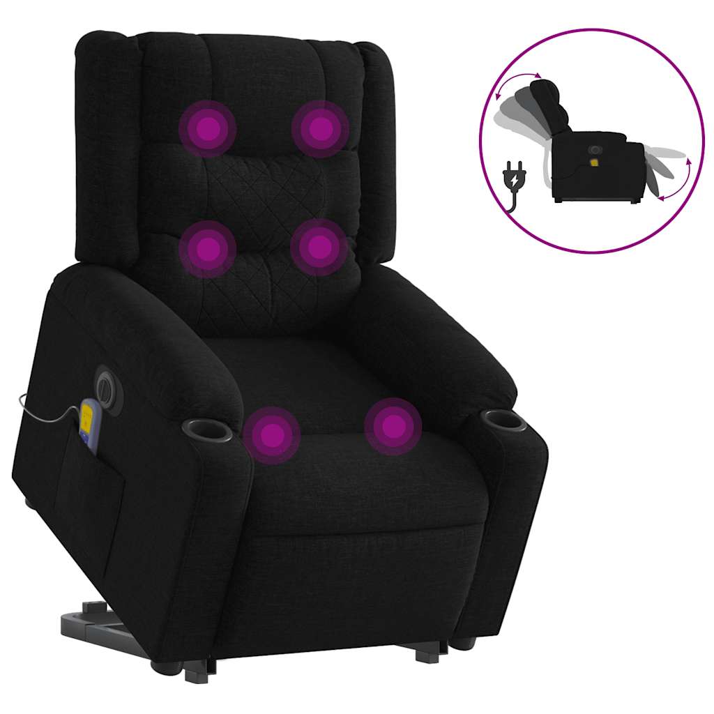 Electric Stand Up Massage Recliner Chair Black