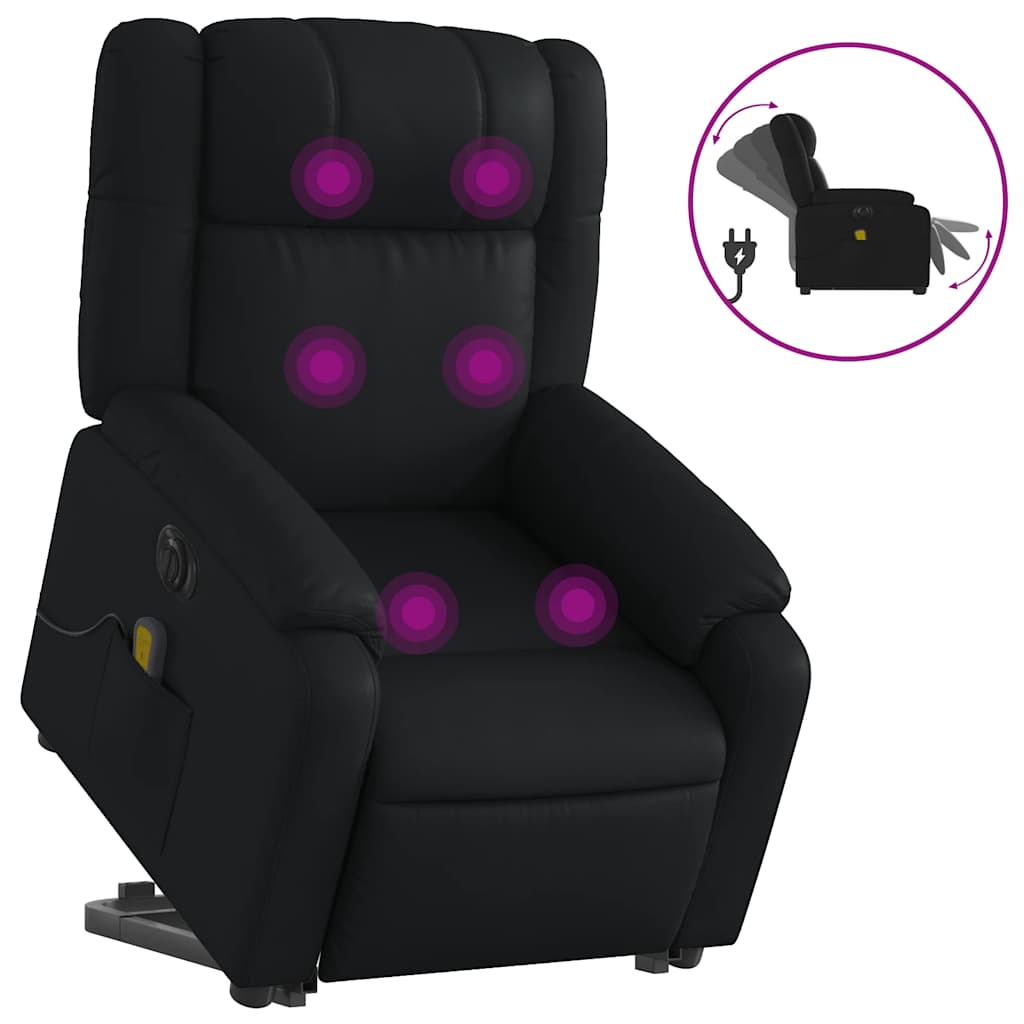 Electric Stand Up Massage Recliner Chair Black