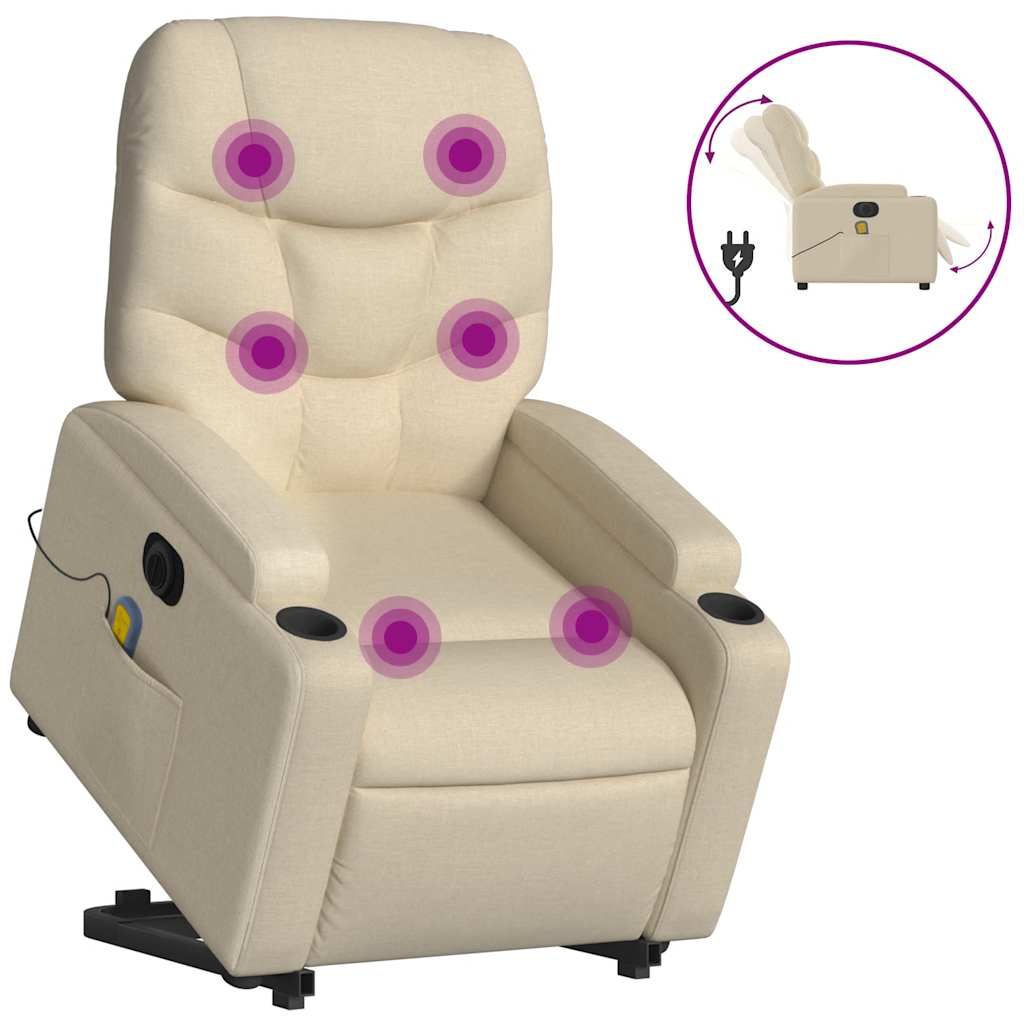 Electric Stand Up Massage Recliner Chair Cream