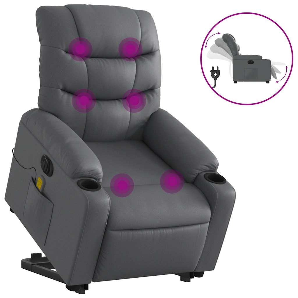 Electric Stand Up Massage Recliner Chair Gray
