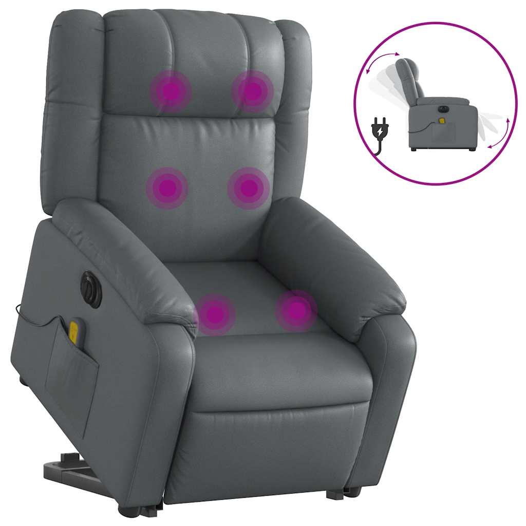 Electric Stand Up Massage Recliner Chair Grey
