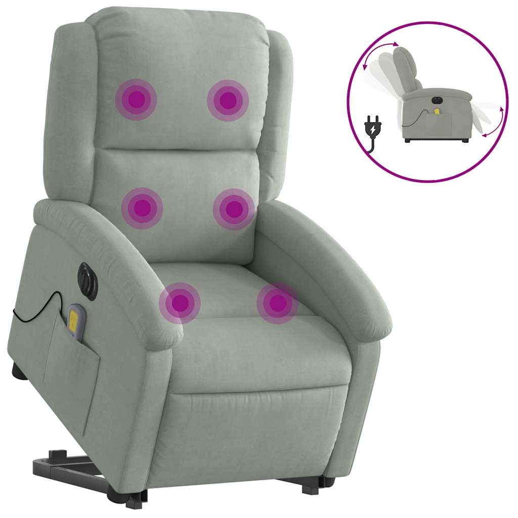 Electric Stand Up Massage Recliner Chair Light gray