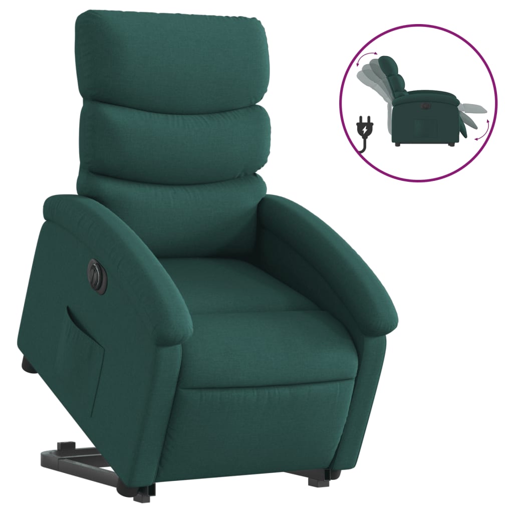Electric Stand Up Recliner Chair Dark Green