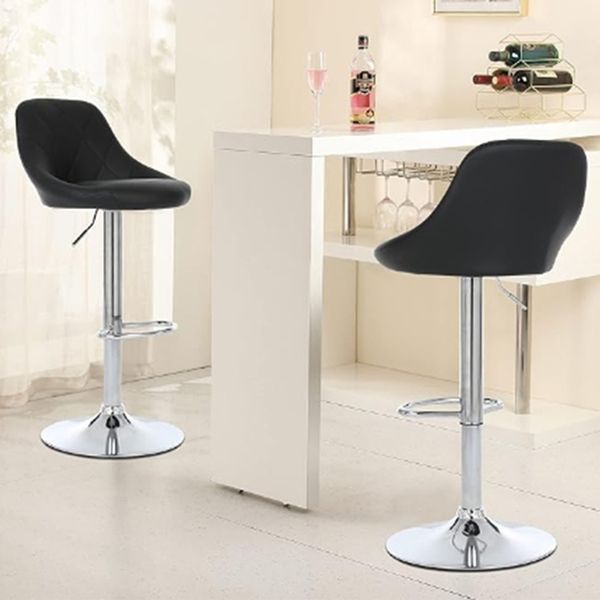 Elegant bar stools with high backs, featuring durable build and smooth design for contemporary spaces