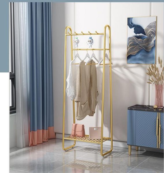 elegant modern floor-standing clothes rack for bedroom, simple Nordic-style household furniture