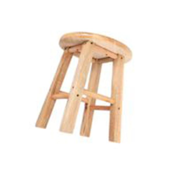 Elegant round wooden stool perfect for shoe storage and comfortable seating spaces