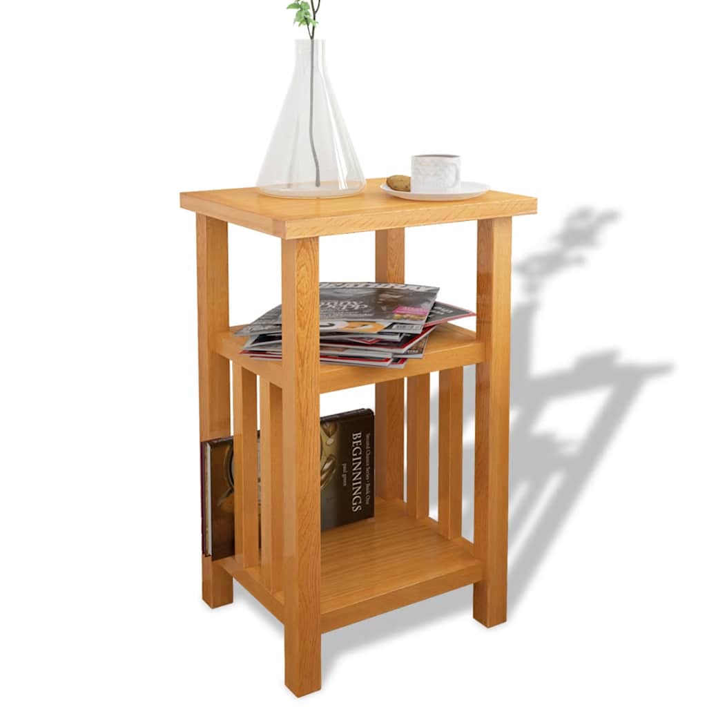 End Table Brown Solid oak, MDF veneer Compact Rectangular