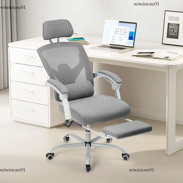 Ergonomic mesh office chair with high back, lumbar support, and swivel wheels for comfort