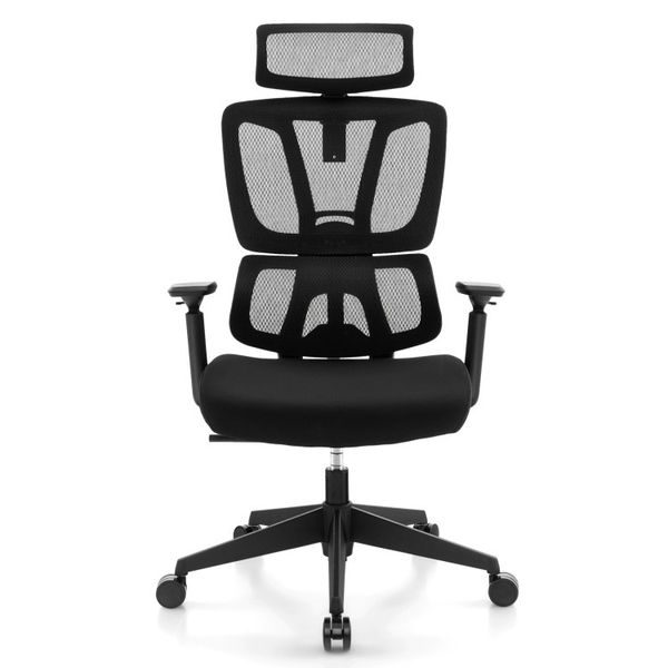 Ergonomic office chair featuring N-type lumbar support and adjustable headrest