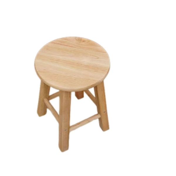Fashionably Minimalist Round Stool - Durable Solid Wood Doorstep Shoe Changing Bench