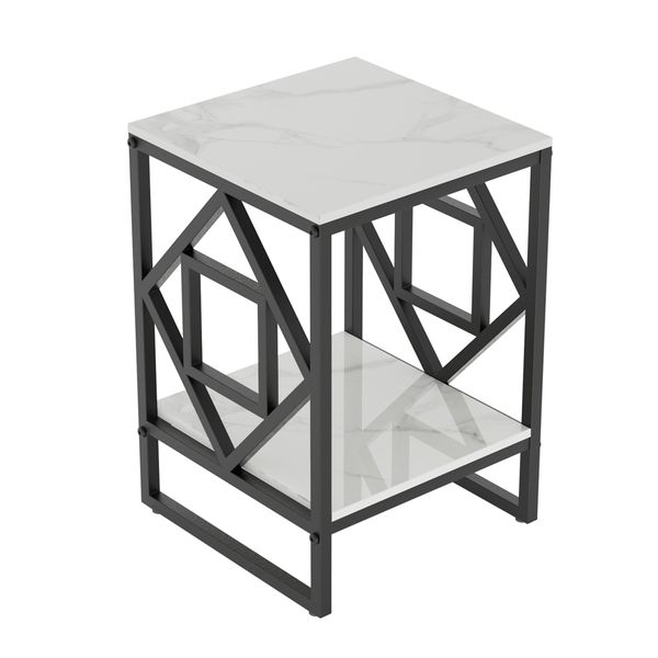 FATIVO Coffee Side Table 2 Tiers Living Room Furniture Storage End Tables Nightstand