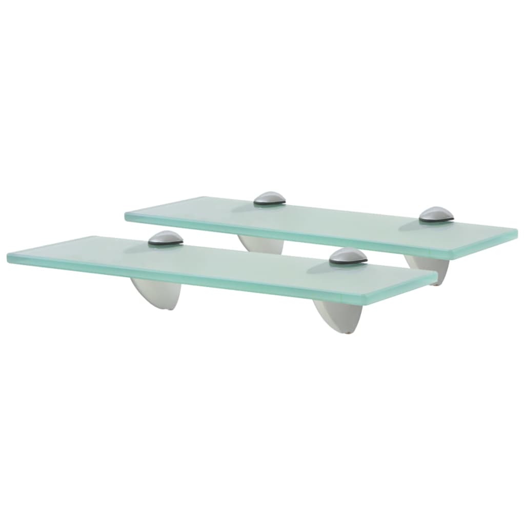Floating Shelf Set of 2 Clear Tempered glass, Zinc alloy